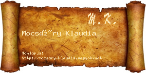 Mocsáry Klaudia névjegykártya