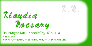 klaudia mocsary business card